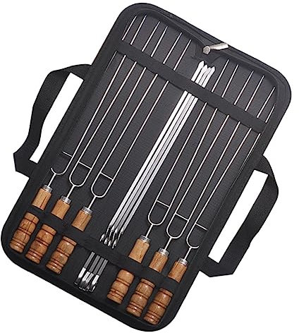 BESTonZON 10stücke Grillspieße Mit Holzgriff Für Bbq Und Camping Langlebige Spieße Für Und Für Grillpartys Und Outdoor-aktivitäten