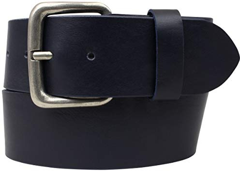 BELTINGER Cintura jeans in pelle bovina 5 cm | Cintura in pelle da uomo 50 mm | Ampia cintura da uomo in vera pelle, 130 cm (Gesamtlänge 145 cm)