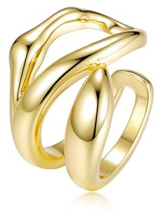 PHNIBIRD Ear cuff Ohrklemme Gold Unregelmäßig Geformte Fake Helix Non Piercing Ohrclips Einstellbar Ohrschmuck für Männer Damen