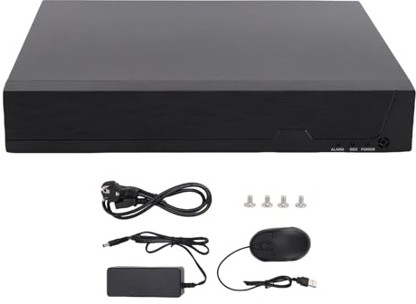 Focket 4K 4 POE NVR, Videoregistratore di Rete di Sicurezza con H.265+ Tecnologia per Negozi di Sicurezza Domestici Luoghi Commerciali, Supporto 4K 5MP (Spina europea)