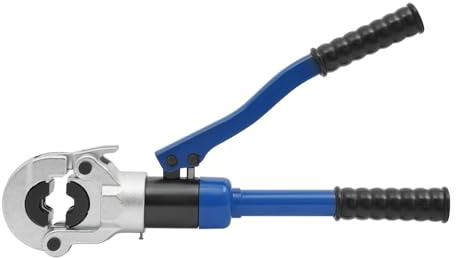 Pince à sertir hydraulique, pince à sertir professionnelle en V 12-14-15-16-18-22-28, outil de sertissage avec tête rotative à 180°, main, pince à sertir pour sertir des tuyaux en cuivre (bleu, 80k·N