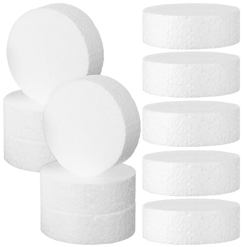 COHEALI 18 Pezzi Cerchi di Schiuma Rotondi in Polistirene Espanso 75X25 CM per Decorazioni Torte Modellismo e Lavori Artigianali Dischi Leggeri per Pittura e Composizioni Floreali