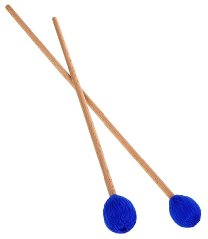 DECORNIJIA 1 Paar Garnkopf Marimbaschlägel mit Ahornholzgriff Schlagkräftig und Langlebig Woll und Acrylkopf für Xylophon und Bass Percussion