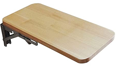 Klappbarer Wandtisch für Küche | Drop-Leaf Dining & Computer Workstation | Größen: 40 cm, 50 cm, 60 cm, 70 cm, 80 cm | Holz- und Edelstahlhalterungen