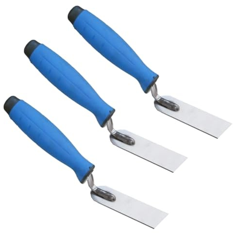 3 paletas estrechas y pequeñas de 30 mm de acero inoxidable para estuco, paleta de cubo pequeño para enyesado, herramientas manuales de bricolaje (3 juegos)