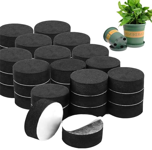 Omnikryp Lot de 90 Pied Pot de Fleur Invisible, Tampon Antidérapant Auto, Rehausseur Plantes, pour Drainage et Protection de Surface, pour Intérieur et Extérieur