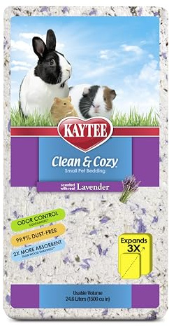 Kaytee Clean & Cozy Paper Bedding with Lavender, Made for Small Animals, 24.6 Liters