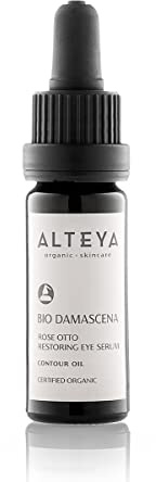 Alteya Bio Regenerierendes Augenserum 10ml – USDA Organic-zertifiziert Rein Natürlich Augenkonturenserum auf der Basis von ätherischem Damaszener-Rosenöl in therapeutischer Qualität