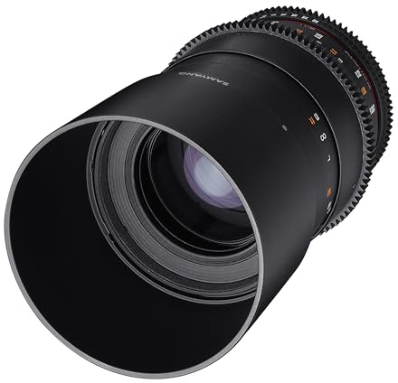 SAMYANG 7857 100/3,1 Objektiv Makro Video DSLR Sony E manueller Fokus Videoobjektiv 0,8 Zahnkranz Gear, Makroobjektiv schwarz