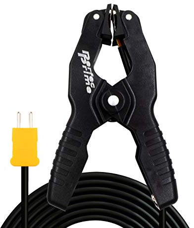 PerfectPrime TL0005 Pipe Clamp Temperature Lead for K-Type Probe Thermocouple Sensor & Meter in Temperature Range from -40~200°C/393°F