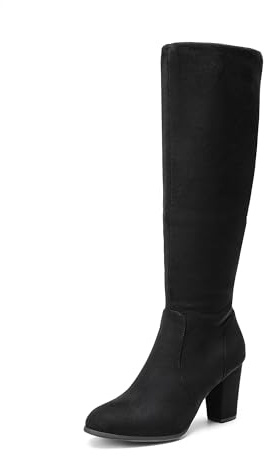 DREAM PAIRS Women's Knee High Winter Fall Tall Riding Boots,Black,8