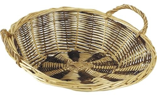 Grande corbeille originale - Van en osier brut et blanc