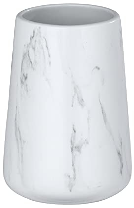 Wenko 23694100 Bicchiere da denti, Ceramica, Bianco, 8,5 x 12 x 8,5 cm