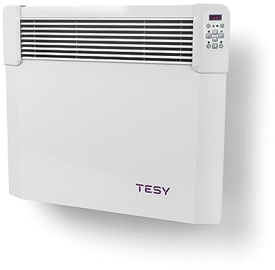 TESY CN04 Electric Wall Heater With Thermostat, 24/7 Timer Clock, LOT 20 Compliant, Splash Proof, IP24 Safe For Bathrooms, 1000W (Heats Up To 12m2 Room Space) (500W)