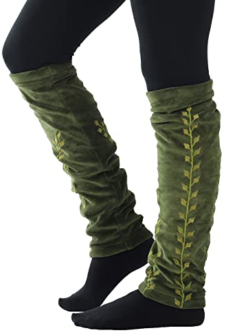 PUREWONDER Damen Stulpen Beinstulpen Samt Beinwärmer lw14 Grün