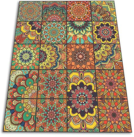 Coloray SparrowFloor Teppich 320x152cm Vinyl-Teppich Vinyl-Boden Bodenschutz in der Küche PVC Küchenmatte Modernes Zuhause Schlichte Matte - Bunte Mandala.