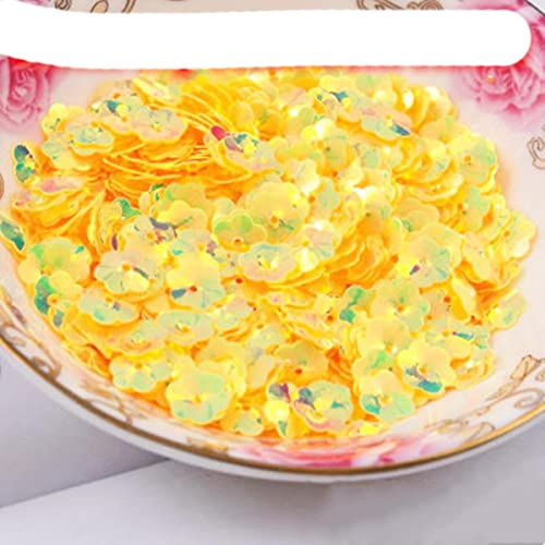 Flor lentejuelas 6mm 10mm taza ciruela suelta PVC 3D lentejuelas Pailette para manualidades costura ropa accesorio-ciruela 10mm amarillo, 30g