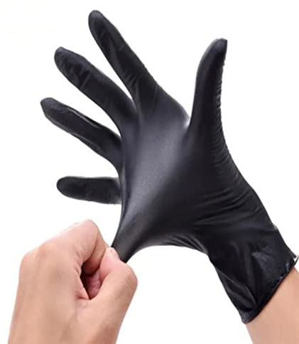 Lot de 300 gants en nitrile noirs, taille L, sans poudre, sans latex, hypoallergéniques, certifiés CE conforme à la norme EN455, gants alimentaires, gants jetables