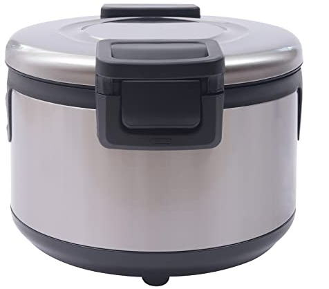 Reiswärmer Kommerziell, Antihaft-Innentopf, Effiziente Isolierung elektrischer Reiswärmer, Edelstahl, 19 L/20QT-Large Profi Gastro Reiskocher Koch- und Warmhaltefunktion