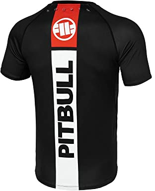 PITBULL - Camiseta Deportiva de Hombre, Corte clásico Ajustado, Camiseta térmica para Hombre Pit Bull West Coast, Camiseta de Hombre Hilltop Sports, Camiseta de Nylon Ideal para Hombre Rashguard, L
