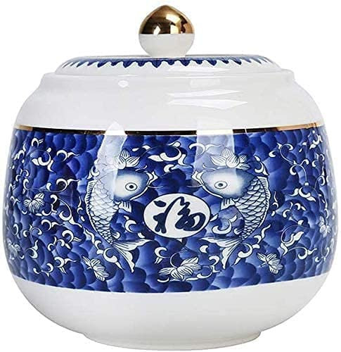 Urne de crémation funéraire funéraire funéraire funéraire pour cendres humaines urne vase funéraire adultes poterie porcelaine bleu et blanc boîtes de cachetage en porcelaine grands réservoirs de