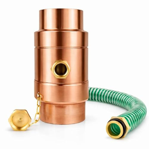 Baumeister.tech Regenwassersammler aus Kupfer mit Schlauchanschluß in Größe 100 mm für das Fallrohr Dichtheit und effizienter Betrieb des Rinnensystems Wassersammler für Regentonnen