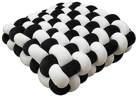 1Pc Knotenkissen,Geknotetes Kissen Quadratisch Dekoratives Plüsch Kissen Bequem Bodenkissen Weiche Sitzkissen Gewebtes Stuhlkissen Meditationskissen Dekokissen für Sofa Bett Zimmer Dekor X 30x50x12cm