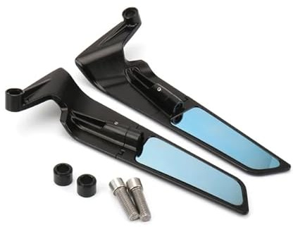 Motorcycle Rearview Wing Mirrors Compatible with Yamaha MT 09/MT-09 SP/MT-10/MT-07 Motorcycle Blue Anti-glare Handlebar Mount Side Mirrors Rotating Rear View Mirrors Fits for 790 Duke/890 Duke R