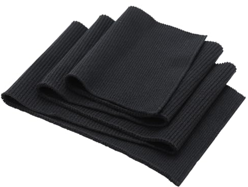 GORGECRAFT Material de Punto Acanalado Elástico Puños Cintura Tela Suministros de Costura Cuello Bandas para el Cuello Adorno de Dobladillo Tela Hecha A Mano para Escote Recorte Bordes Prendas Negro