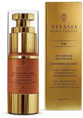 VITASEI Sérum de nuit hydratant à l'acide hyaluronique | Concombre, raisin et extrait de café pour les cernes | Gonflement et poches | Sérum d'hydratation sous les yeux pour femmes et hommes | 20 g