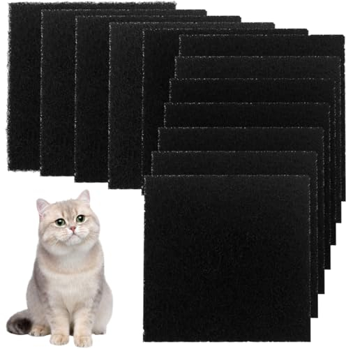 12 Pcs Filtro De Olor De CarbóN Activado,Filtro De CarbóN Activado Para Arena Y Grano De Gato, Filtro De CarbóN Activo, Para Cajas De Arena Cerradas Para Gatos,11.5 X 10.5 X 0.5 Cm