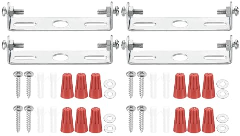 PATIKIL Kit de Soporte de Montaje de Accesorios de Luz de 70 mm (2.76) 4 Juegos Placa de Luz en Cruz para Luz de Techo con Tornillos para Luz de Pared Techo Lámpara Colgante