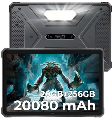 HOTWAV R9 Pro Tablets 11 Pulgadas (2025), 20GB+256GB (TF 2TB), 20080mAh, Tablet Rugerizada 2K, 64MP+16MP Octa-Core, Android 14 Tablet WiFi 6 + 4G LTE, Face ID/OTG/GPS/ IP68/IP69K