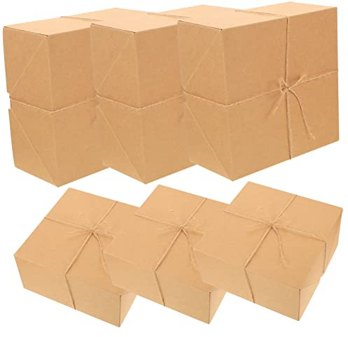 Ipetboom 6stücke Große Geschenkbox Aus Kraftpapier Mit Aufbewahrungsboxen Für Geschenke Retro-stil Geschenkverpackungsboxen Für Süßigkeiten Und Kleine Geschenke