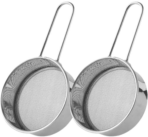 Zghhc 2 Pcs Handheld Flour Sifter, Small Stainless Steel Sifting Sieve Icing Sugar Shaker Strainer Sieve Kitchen Fine Mesh Flour Sieve