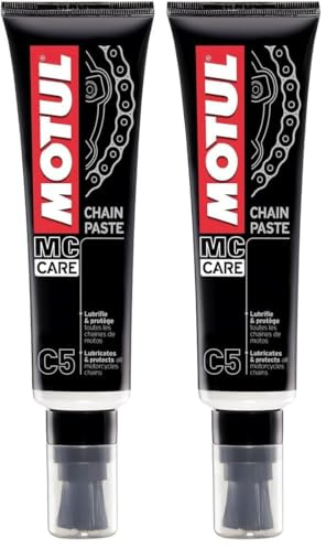 MOTUL Lubricante para Cadena de Moto de Carretera, Pasta en Tubo con Aplicador, Aplicación Fácil, Potencia y Durabilidad, Compatible con O-Ring, X-Ring y Z-Ring, MC Care Chain Paste C5, 150 ml