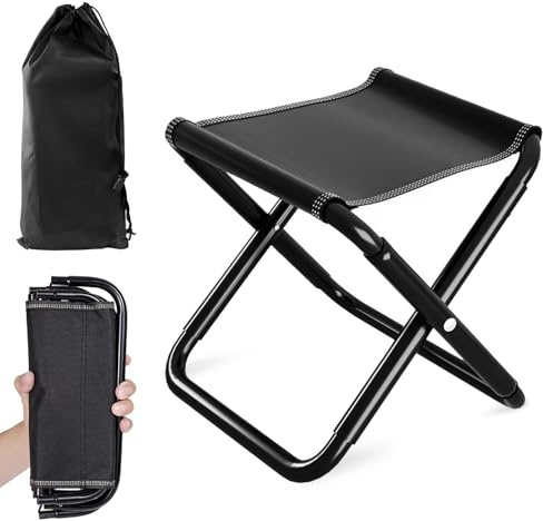 Taburete de 30 cm para exteriores, taburete portátil para balcón, con bolsa de transporte, mini taburete de camping, pequeño taburete plegable portátil, taburete de jardín plegable para camping, pesca