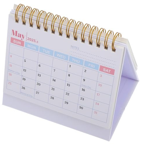 DIYEAH Mini Tischkalender Mittlere Rosa Schlichter Büro Kalender Kreatives Design Desktop Kalender Dekorativ Langlebig Praktisch Für Langfristige Planung