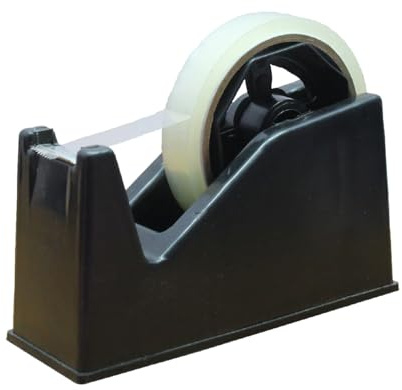 Heavy Duty Desktop Tape Dispenser Cellotape Dispencer Weighted Non-Skid Base, Ideal for Home, Office (Black)