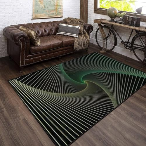 Abstrakte Geometrische Texturstreifen 3D-Gedruckte Großflächige Teppiche Für Wohnzimmer, Schlafzimmer, Wohnkultur, Weiche Flanell-Küchenteppiche, 100 X 150 Cm - Leicht Zu Reinigendes, Wei -99936391955