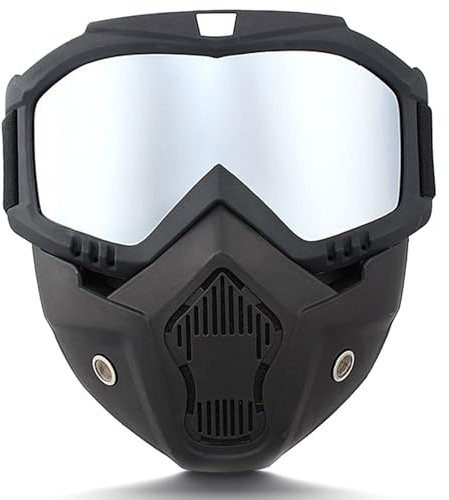 ESYFOR Máscara de Gafas de Moto con Máscara Extraíble, Motocicleta Gafas Resistente al Viento Anti-arañazos Gafas para Montar para Ciclismo y conducción al Aire Libre