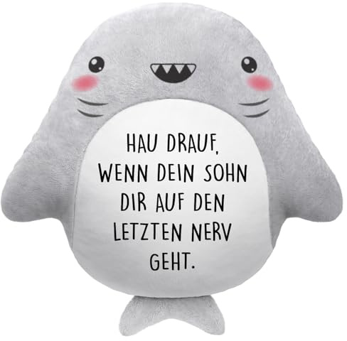 Craftique Lustige Geburtstagsgeschenk für Mama von Sohn, Hai ZierKissen, Geschenke für Mutter eines Jungen, Mama Geschenk von Sohn, Mutter und Sohn Geschenke