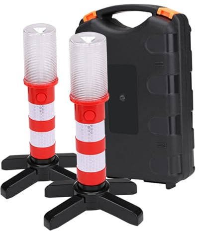 MOLUCKFU Lampe de Travail Urgence LED Rouge Multifonction avec Signal Stroboscopique et Base Magnétique pour Avertissement Routier et Sécurité Extérieure
