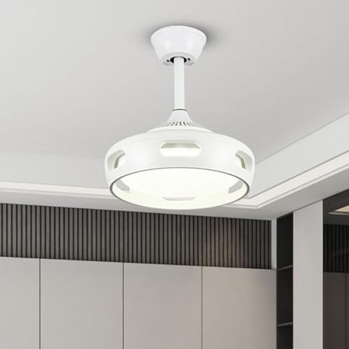 Ventilatore da soffitto senza pale da 14,5 pollici con telecomando, lampada da soffitto centrifuga con ventola, dimmerabile, 6 velocità, motore silenzioso, sorgente luminosa a LED a spettro completo (