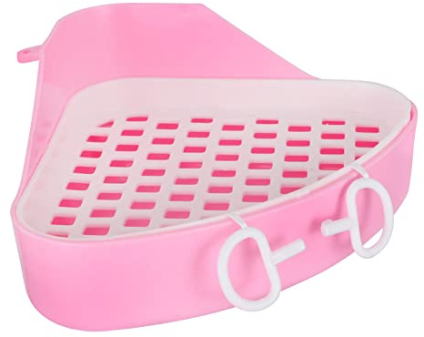 Hemobllo Gabbia Potty per Animali Domestici Design Toilette in Plastica per Conigli Cincillà e Criceti Facile da Installare e Pulire Serratura Fissa Inclusa