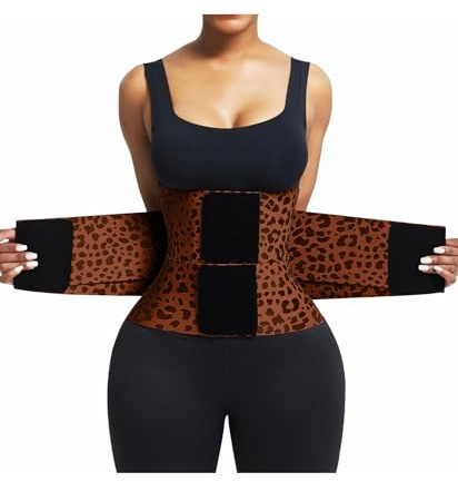 FeelinGirl Corset Perspiring Workout Waist Trainer Corset Trimmer Belt for Women Tummy Control Gym Brown M