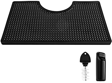 WELLBOM PVC Beer Tower Drip Tray, Non-Slip Surface Mount Beer Drip Tray with Draft Beer Tower Flange Cutout Bar Drip Tray Mat for Drink Dispenser & Coffee Service