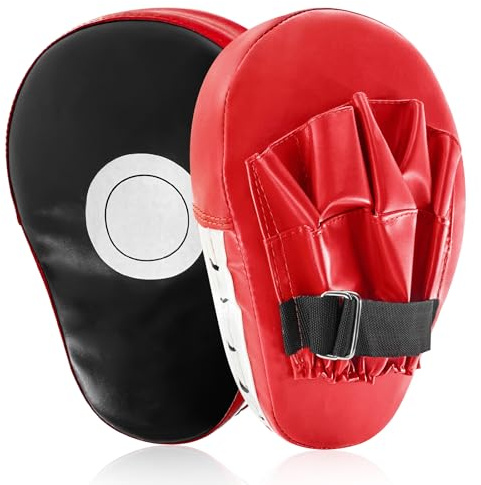 pangdapengpeng Manoplas Boxeo, Almohadillas Kickboxing Curvadas, Paos Muay Thai para Entrenamiento de Artes Marciales, Karate, Taekwondo, Ejercicios de Fitness (Rojo)