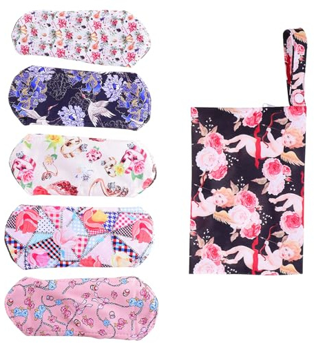 Yardenfun Lot De 6 Serviettes Hygiéniques Menstruelles Lavables En Charbon De Bambou 15x20 Cm Absorption Élevée Matériaux Respirants Usage Quotidien Voyage Sport Écologique Femmes