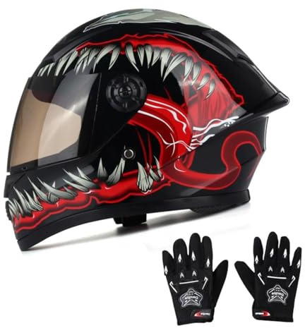 Caimcie Integralhelm für Kinder, Motorradhelm, Motocross, Dirtbike, ATV, BMX, Go-Kart, Offroad, 4-Rad, für Jungen und Mädchen, mit Sonnenblende, DOT/ECE-Zulassung E,L=51-52cm